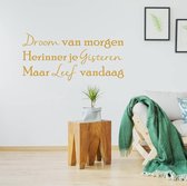 Muursticker Herinner Je Gisteren -  Goud -  160 x 76 cm  -  woonkamer  slaapkamer  nederlandse teksten  alle - Muursticker4Sale