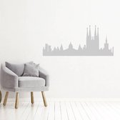 Muursticker Barcelona -  Lichtgrijs -  160 x 70 cm  -  woonkamer  steden  alle - Muursticker4Sale