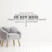 Muursticker In Dit Huis - Donkergrijs - 80 x 30 cm - woonkamer nederlandse teksten