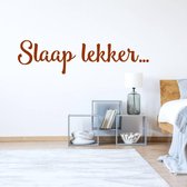 Muursticker Slaap Lekker -  Bruin -  120 x 30 cm  -  nederlandse teksten  slaapkamer  baby en kinderkamer  alle - Muursticker4Sale