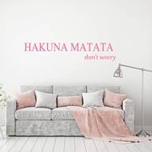 Hakuna Matata -  Roze -  160 x 32 cm  -  woonkamer  slaapkamer  engelse teksten  alle - Muursticker4Sale