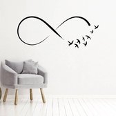 Muursticker Infinity Met Vogels -  Zwart -  160 x 64 cm  -  woonkamer  slaapkamer  alle - Muursticker4Sale