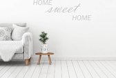 Muursticker Home Sweet Home -  Lichtgrijs -  80 x 31 cm  -  woonkamer  engelse teksten  alle - Muursticker4Sale