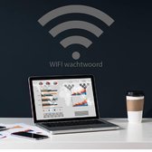 Muursticker Wifi -  Donkergrijs -  100 x 84 cm  -  woonkamer  bedrijven  alle - Muursticker4Sale
