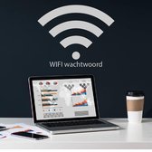 Muursticker Wifi -  Zilver -  60 x 50 cm  -  woonkamer  bedrijven  alle - Muursticker4Sale