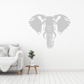Muursticker Olifant -  Lichtgrijs -  100 x 81 cm  -  alle muurstickers  slaapkamer  woonkamer  dieren - Muursticker4Sale