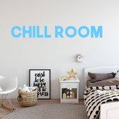 Muursticker Chill Room - Lichtblauw - 120 x 15 cm - woonkamer engelse teksten
