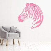 Muursticker Zebra -  Roze -  80 x 80 cm  -  slaapkamer  alle  woonkamer  dieren - Muursticker4Sale