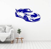 Muursticker Sportwagen 2 - Donkerblauw - 120 x 64 cm - baby en kinderkamer - voertuig slaapkamer woonkamer baby en kinderkamer alle