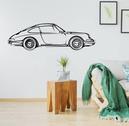 Muursticker Sportwagen - Zwart - 80 x 23 cm - slaapkamer woonkamer  baby en kinderkamer