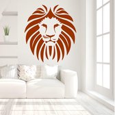 Muursticker Leeuw -  Bruin -  100 x 111 cm  -  alle muurstickers  baby en kinderkamer  slaapkamer  woonkamer  dieren - Muursticker4Sale