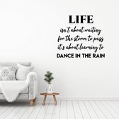 Muursticker Dance In The Rain -  Groen -  110 x 97 cm  -  alle muurstickers  woonkamer  slaapkamer  engelse teksten - Muursticker4Sale