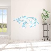 Muursticker Origami Stier - Lichtblauw - 80 x 35 cm - slaapkamer woonkamer origami alle