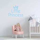 Muursticker Little Princess - Lichtblauw - 60 x 45 cm - engelse teksten baby en kinderkamer