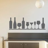 Muursticker Wijn Plank - Donkergrijs - 120 x 40 cm - bedrijven keuken