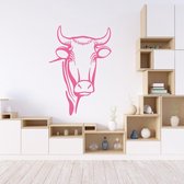 Muursticker Stier -  Roze -  55 x 80 cm  -  slaapkamer  woonkamer  alle muurstickers  dieren - Muursticker4Sale