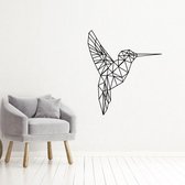 Muursticker Kolibri - Geel - 40 x 46 cm - slaapkamer woonkamer origami dieren