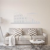 Muursticker Italië Rome -  Zilver -  160 x 65 cm  -  alle muurstickers  slaapkamer  woonkamer  steden - Muursticker4Sale