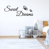 Muursticker Sweet Dreams -  Geel -  160 x 56 cm  -  slaapkamer  engelse teksten  alle - Muursticker4Sale