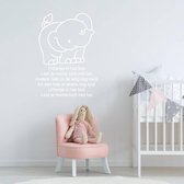 Muursticker Olifantje In Het Bos -  Wit -  80 x 106 cm  -  baby en kinderkamer  nederlandse teksten  alle muurstickers  dieren - Muursticker4Sale