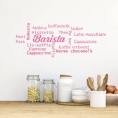 Muursticker Barista Wolk -  Roze -  120 x 45 cm  -  nederlandse teksten  keuken  alle - Muursticker4Sale