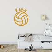 Muursticker Volleybal Met Naam -  Goud -  40 x 50 cm  -  baby en kinderkamer  naam stickers  alle - Muursticker4Sale