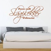 Muursticker Slaaplekker Droom Zacht Welterusten -  Bruin -  80 x 41 cm  -  slaapkamer  nederlandse teksten  alle - Muursticker4Sale