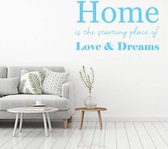 Muursticker Home, Love, Dreams -  Lichtblauw -  80 x 47 cm  -  woonkamer  slaapkamer  alle - Muursticker4Sale