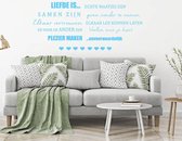 Muursticker Liefde Is... -  Lichtblauw -  160 x 72 cm  -  woonkamer  slaapkamer  nederlandse teksten  alle - Muursticker4Sale
