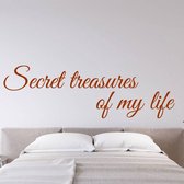 Muursticker Secret Treasures Of My Life -  Bruin -  160 x 48 cm  -  slaapkamer  engelse teksten  alle - Muursticker4Sale