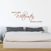 Muursticker Welterusten Good Night Buenas Noches - Bruin - 80 x 28 cm - slaapkamer alle