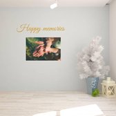 Muursticker Happy Memories -  Goud -  160 x 31 cm  -  engelse teksten  woonkamer  alle - Muursticker4Sale
