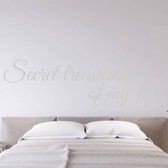 Muursticker Secret Treasures Of My Life -  Zilver -  120 x 36 cm  -  slaapkamer  engelse teksten  alle - Muursticker4Sale