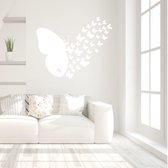 Muursticker Vliegende Vlinders -  Wit -  140 x 114 cm  -  alle muurstickers  baby en kinderkamer  slaapkamer  woonkamer  dieren - Muursticker4Sale