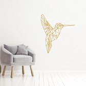 Muursticker Kolibri -  Goud -  80 x 92 cm  -  slaapkamer  woonkamer  origami  alle muurstickers  dieren - Muursticker4Sale