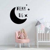 Muursticker Dream Big -  Zwart -  80 x 80 cm  -  alle muurstickers  baby en kinderkamer  engelse teksten - Muursticker4Sale