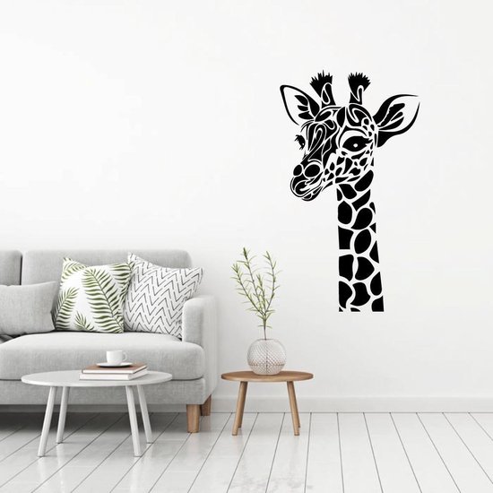 Muursticker Giraffe Kop Silhouette - Oranje - 46 x 80 cm - baby en kinderkamer - muursticker dieren alle muurstickers baby en kinderkamer woonkamer