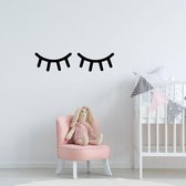Muursticker Wimpers - Zwart - 30 x 7 cm - baby en kinderkamer