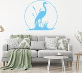 Muursticker Kraanvogel -  Lichtblauw -  110 x 101 cm  -  alle muurstickers  woonkamer  dieren - Muursticker4Sale