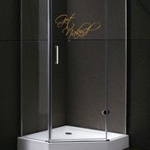 Muursticker Get Naked -  Goud -  120 x 58 cm  -  alle muurstickers  badkamer - Muursticker4Sale