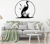 Muursticker Kraanvogel -  Geel -  80 x 73 cm  -  alle muurstickers  woonkamer  dieren - Muursticker4Sale