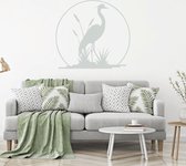 Muursticker Kraanvogel -  Lichtgrijs -  50 x 46 cm  -  alle muurstickers  woonkamer  dieren - Muursticker4Sale