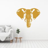 Muursticker Olifant -  Goud -  100 x 81 cm  -  alle muurstickers  slaapkamer  woonkamer  dieren - Muursticker4Sale