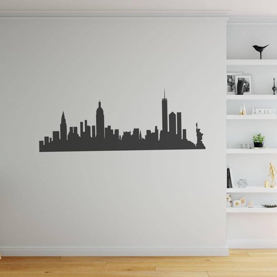 Muursticker New York Skyline - Rood - 80 x 30 cm - alle muurstickers steden
