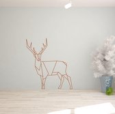 Muursticker Origami Hert -  Bruin -  80 x 89 cm  -  slaapkamer  woonkamer  origami  alle muurstickers  dieren - Muursticker4Sale