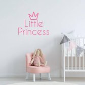 Muursticker Little Princess -  Roze -  100 x 75 cm  -  engelse teksten  baby en kinderkamer  alle - Muursticker4Sale