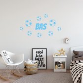 Muursticker Voetbal Met Naam -  Lichtblauw -  160 x 90 cm  -  alle muurstickers  baby en kinderkamer - Muursticker4Sale