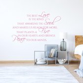 Muursticker Love Soul Fire Peace -  Roze -  120 x 76 cm  -  alle muurstickers  slaapkamer  woonkamer  engelse teksten - Muursticker4Sale