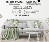 Muurtekst In Dit Huis -  Oranje -  160 x 76 cm  -  woonkamer  nederlandse teksten  alle - Muursticker4Sale