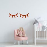Muursticker Wimpers -  Bruin -  60 x 14 cm  -  baby en kinderkamer  alle - Muursticker4Sale